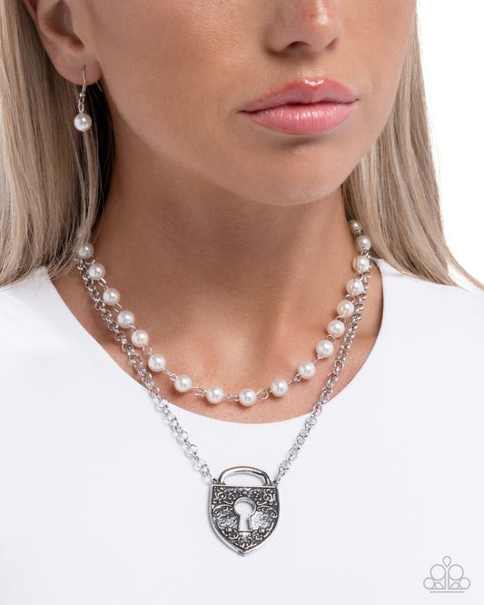 Leisurely Locked - White - Paparazzi Necklace Image