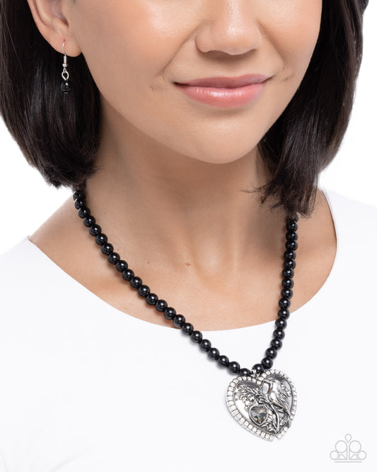 Heartfelt Hummingbird - Black - Paparazzi Necklace Image