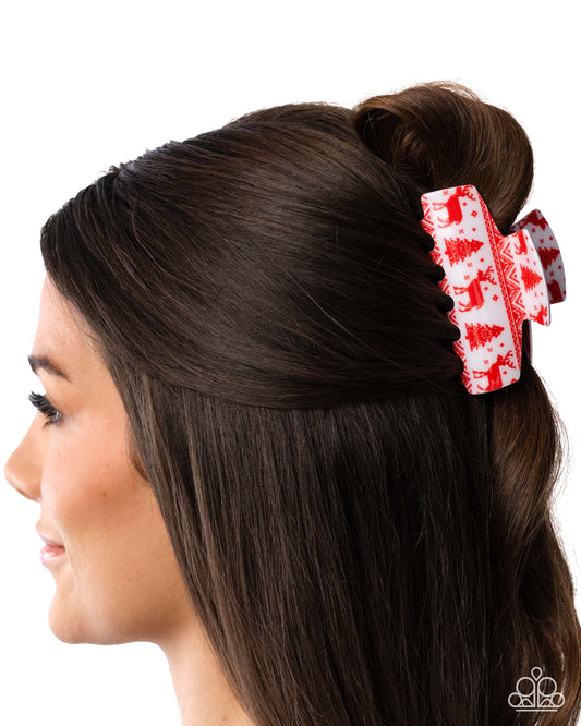 Sweater Story - Red - Paparazzi Hair Accessories Image