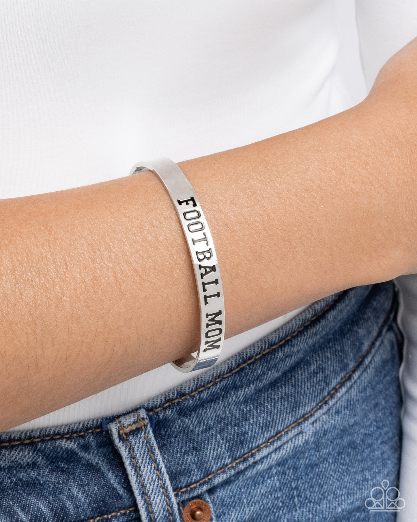 Football Mom - Silver - Paparazzi Bracelet Image