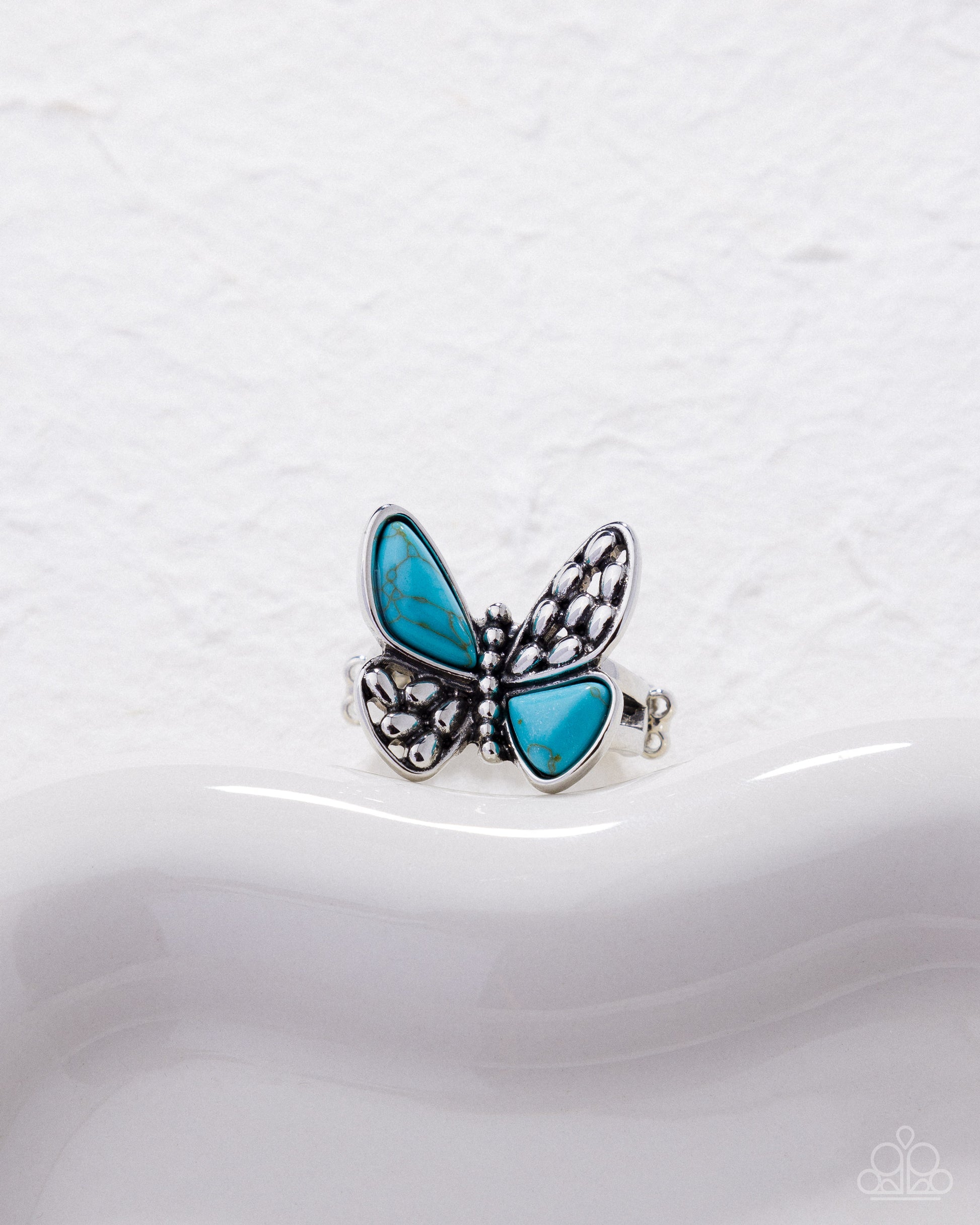Blinding Butterfly - Blue - Paparazzi Ring Image