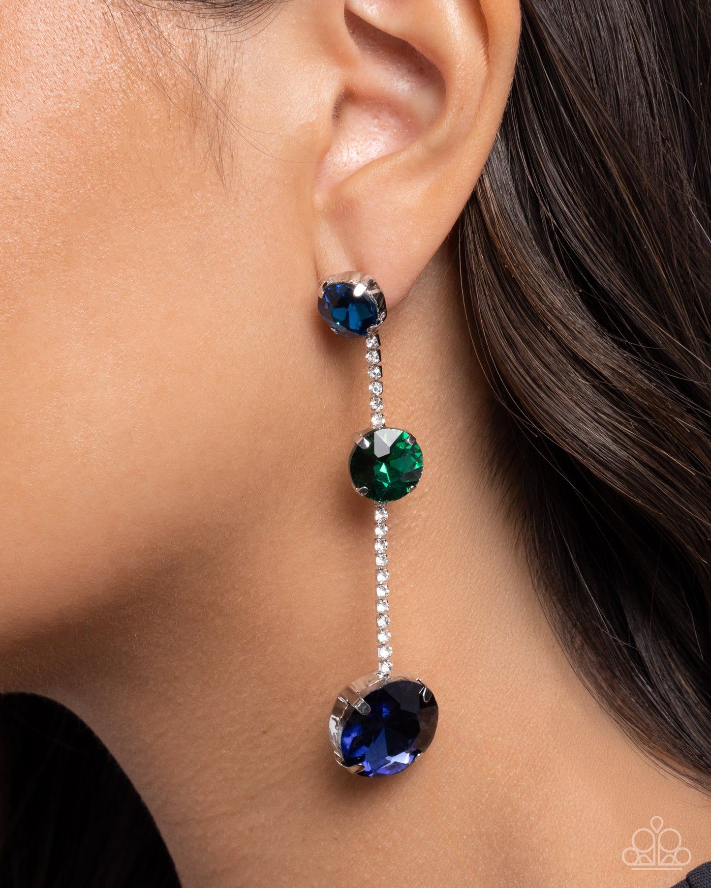 Lost in Chic - Blue - Paparazzi Earring Image