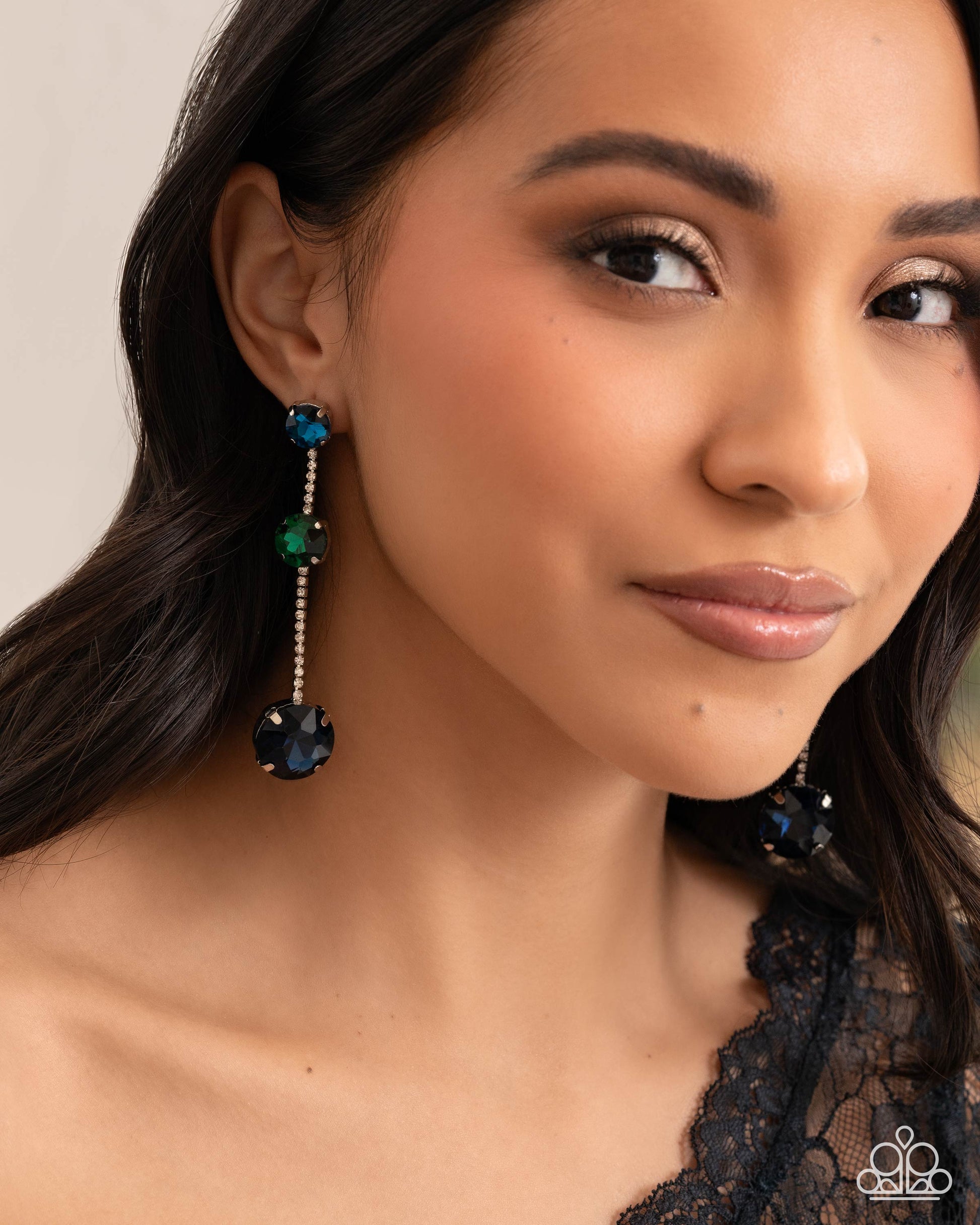 Lost in Chic - Blue - Paparazzi Earring Image