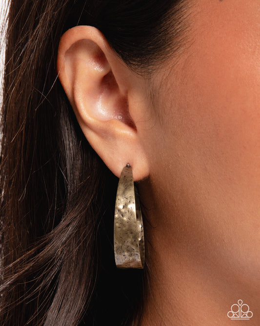 Rustic Renewal - Brass - Paparazzi Earring Image