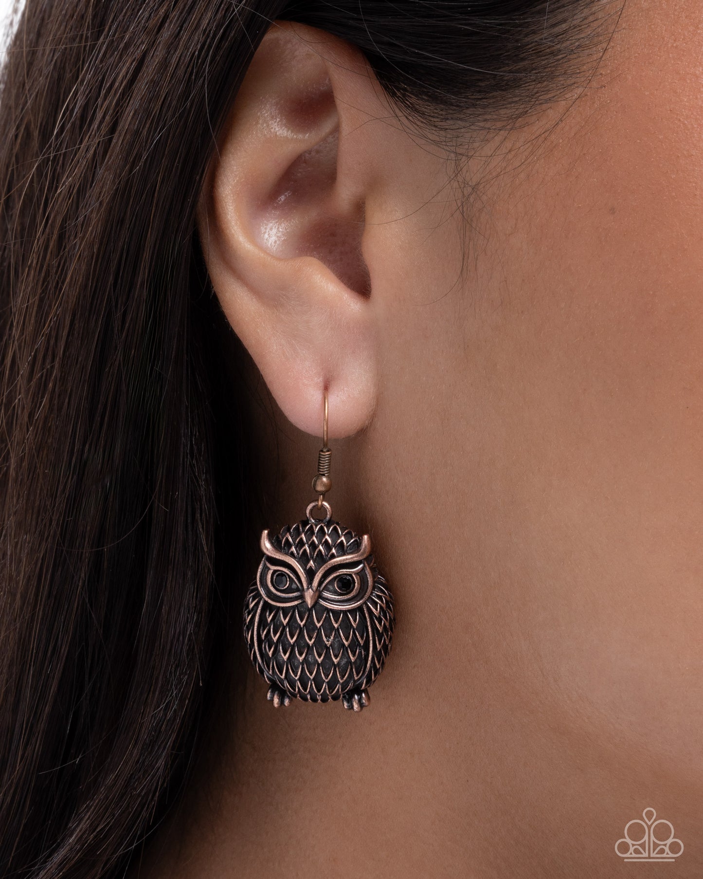 Ostentatious Owl - Paparazzi Earring Image
