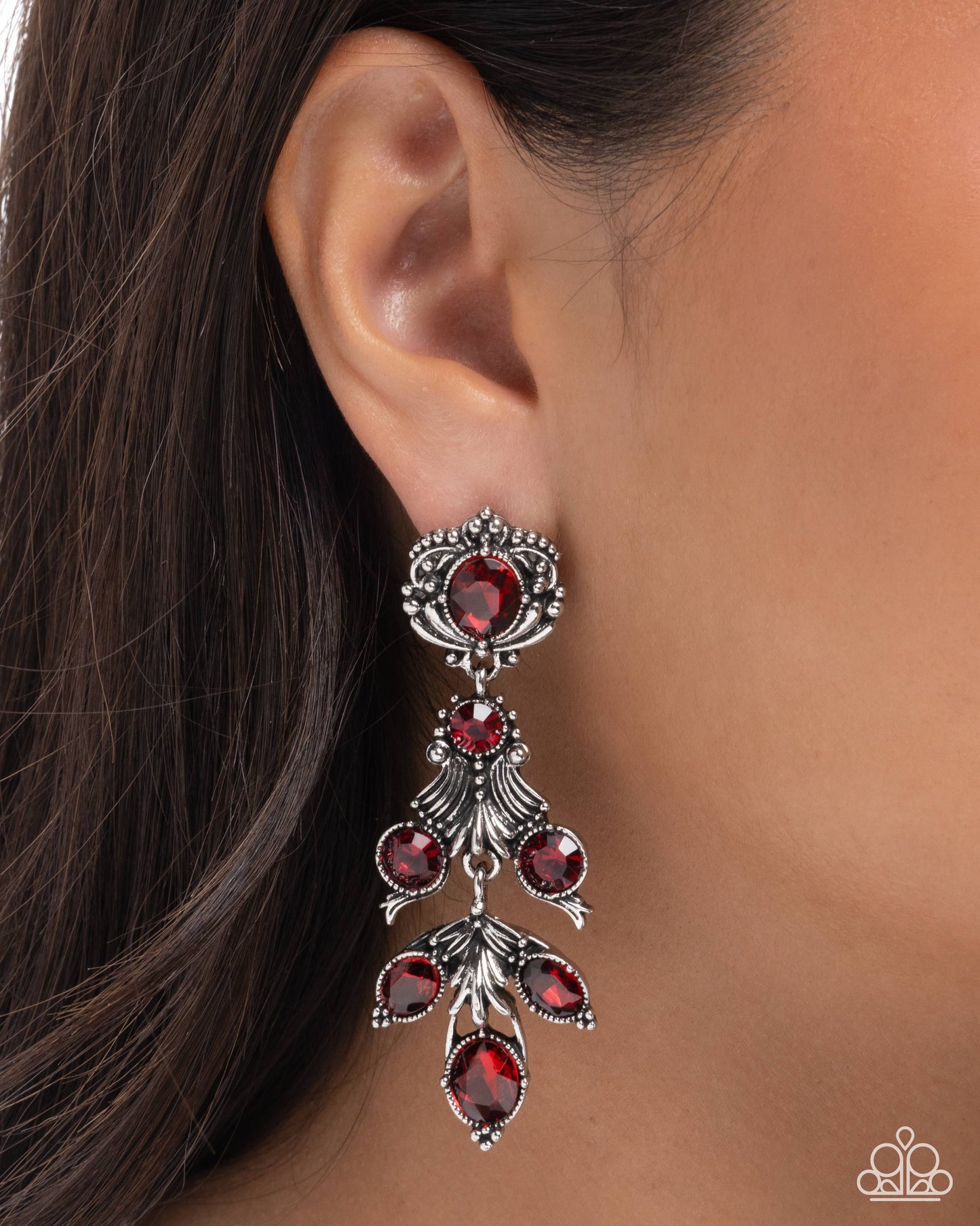 Ornate Obligato - Red - Paparazzi Earring Image