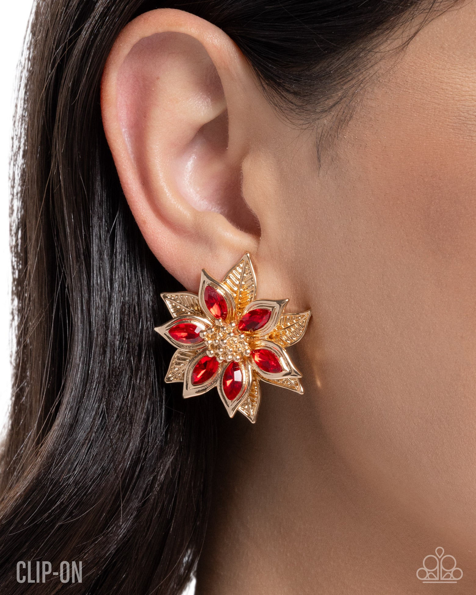 Perceptive Poinsettia - Paparazzi Earring Image