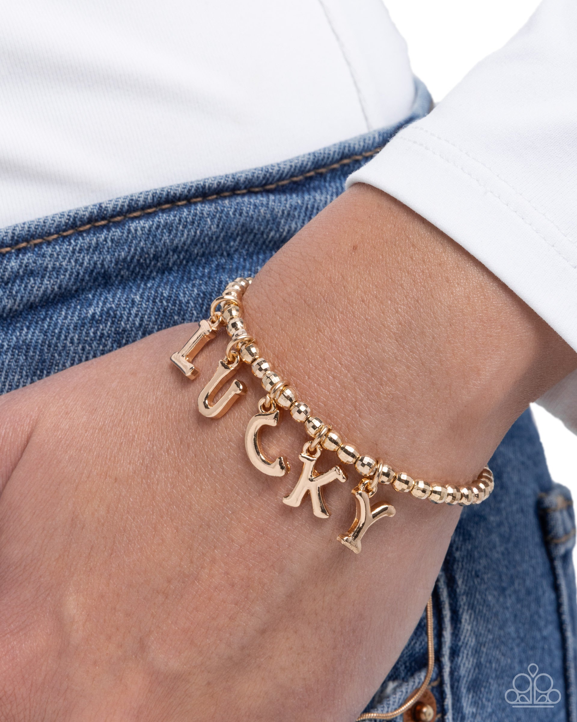 Lucky Me! - Gold - Paparazzi Bracelet Image