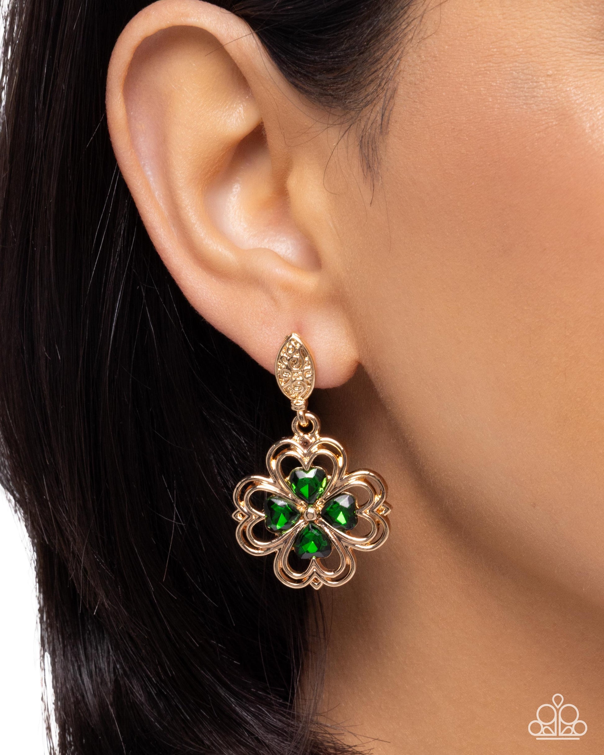 Casual Clover - Green - Paparazzi Earring Image