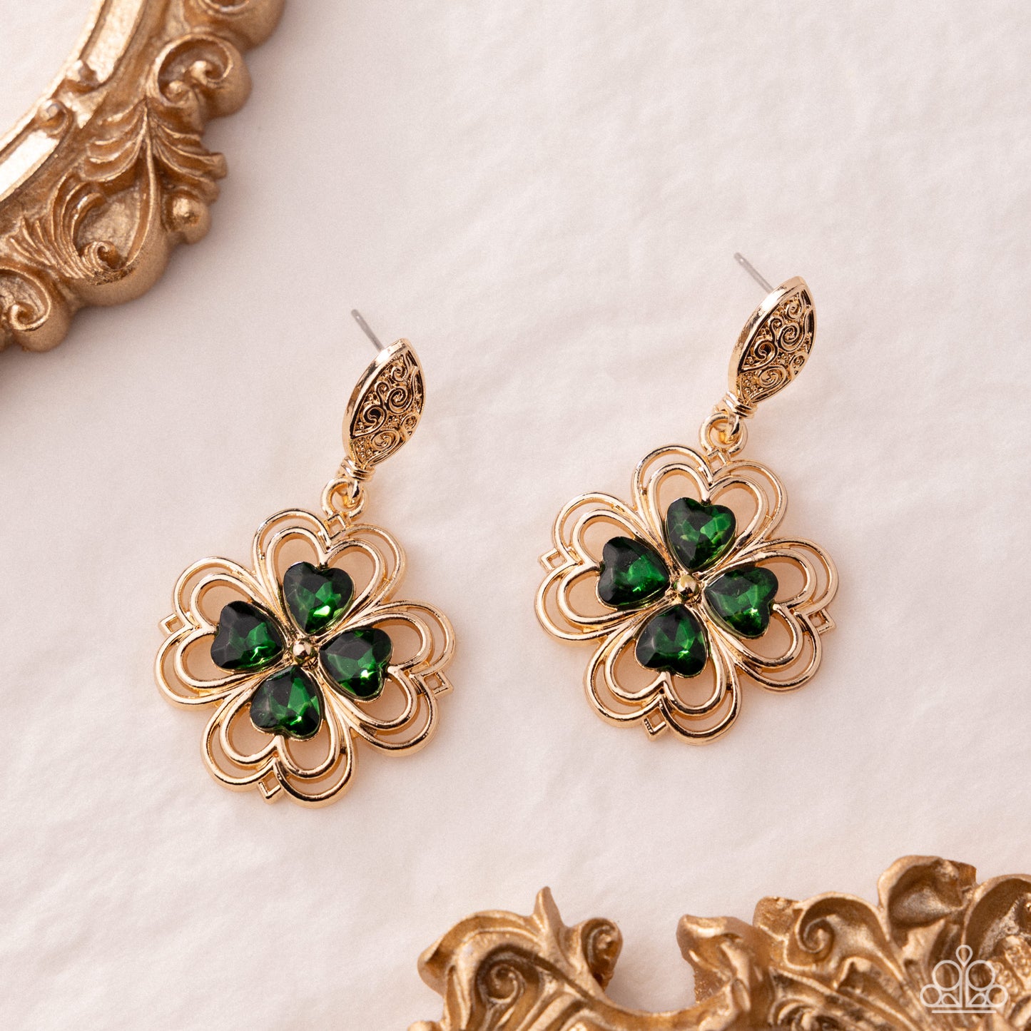 Casual Clover - Green - Paparazzi Earring Image