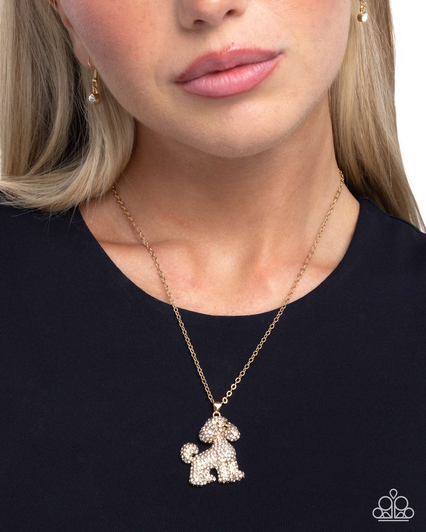 Particular Poodle - Gold - Paparazzi Necklace Image