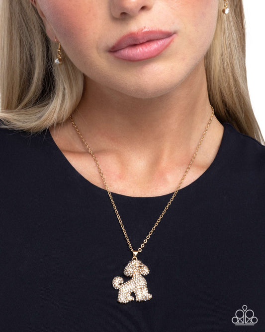 Particular Poodle - Gold - Paparazzi Necklace Image