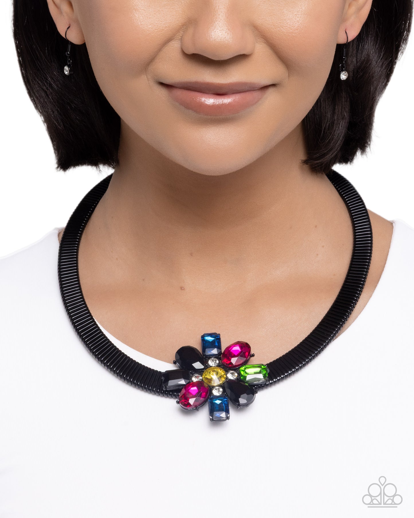 Forward Florals - Black - Paparazzi Necklace Image