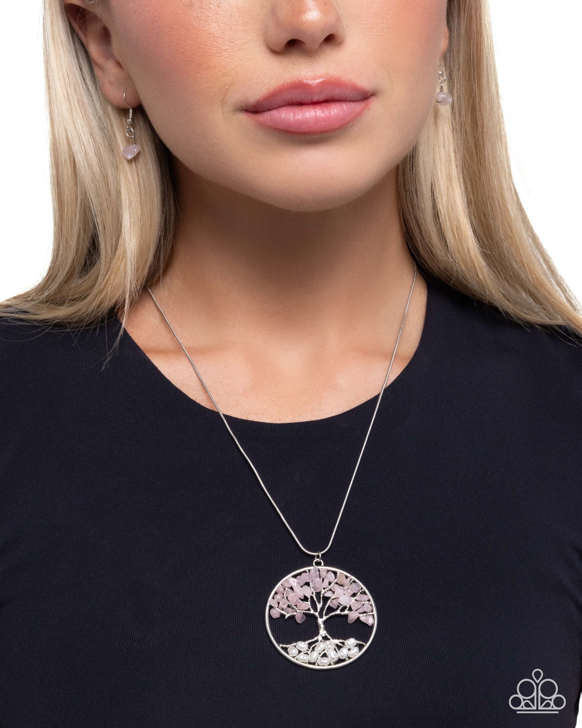 Tree Timeline - Pink - Paparazzi Necklace Image