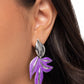 Leafy Lineup - Purple - Paparazzi Earring Image