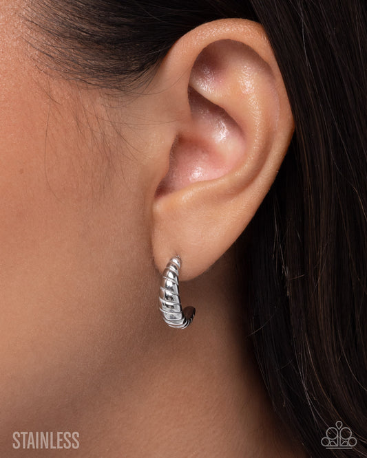 Twisted Transit - Silver - Paparazzi Earring Image