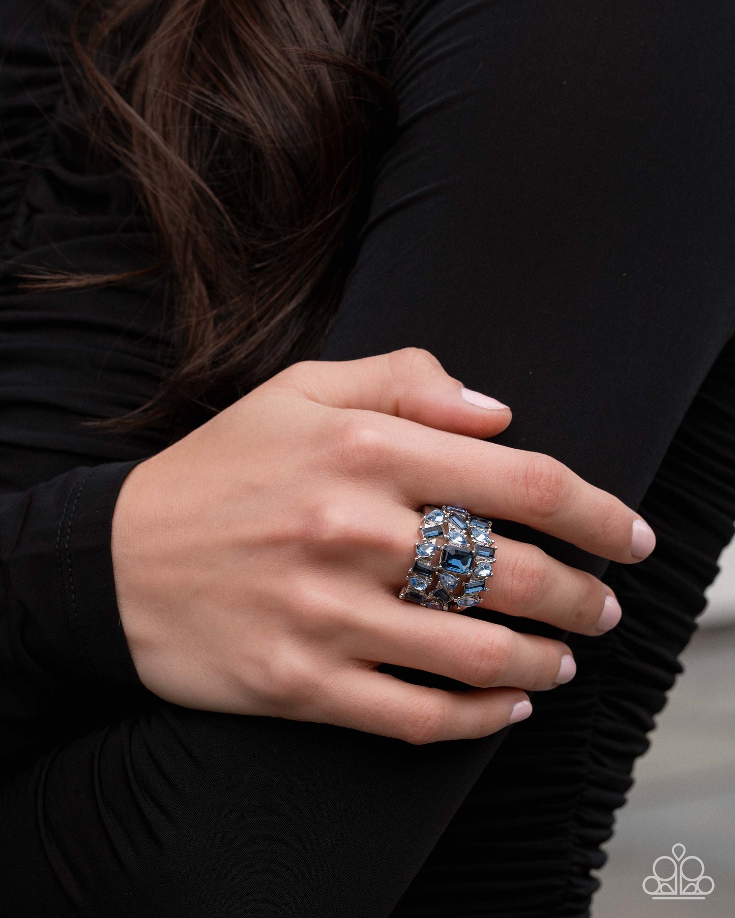 Strategically Shimmery - Blue - Paparazzi Ring Image