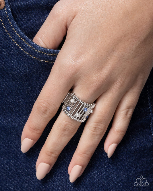 Sparkly Serenade - Blue - Paparazzi Ring Image