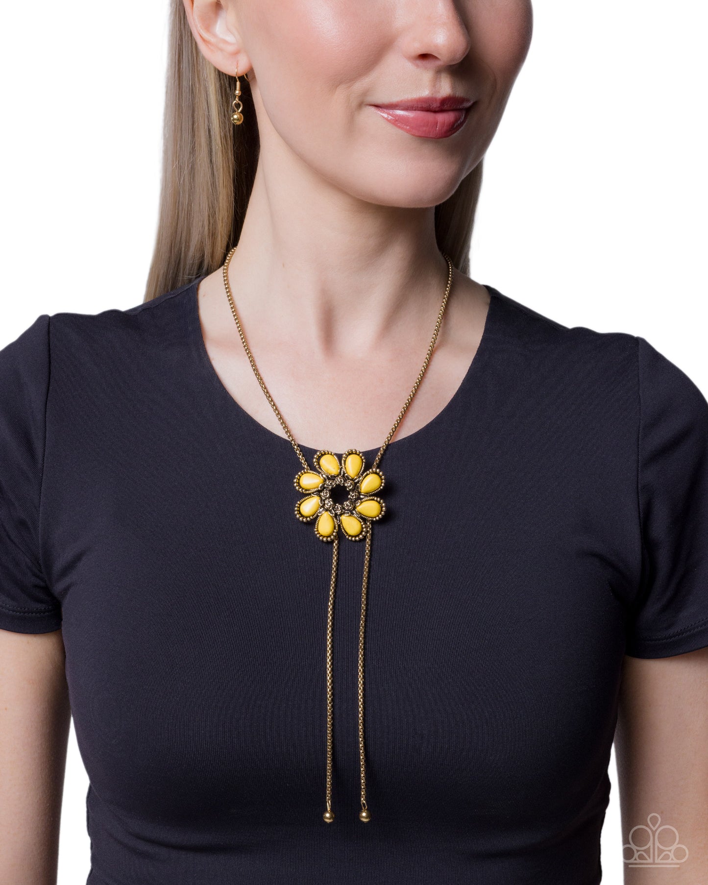 Stony Sashay - Yellow - Paparazzi Necklace Image