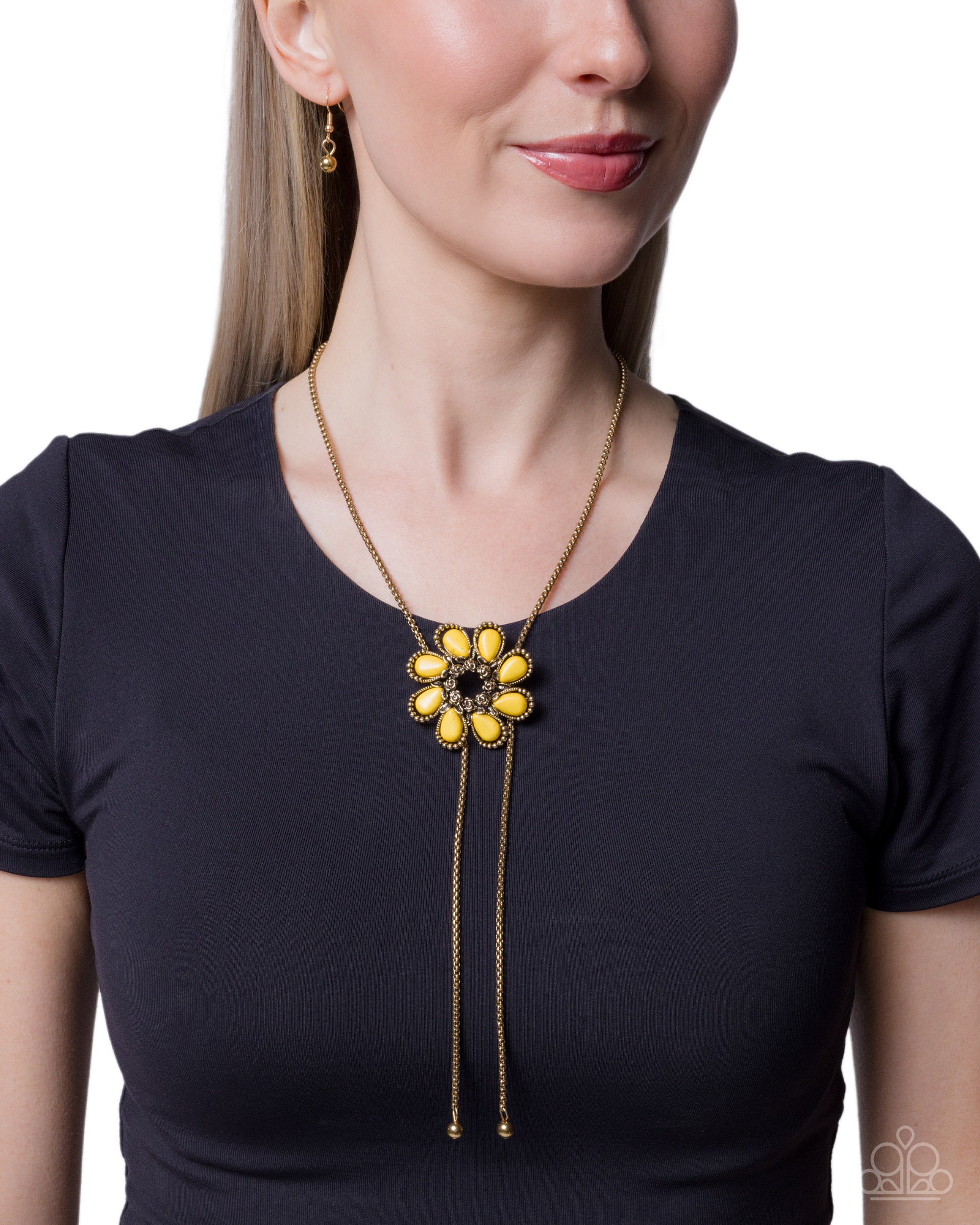 Stony Sashay - Yellow - Paparazzi Necklace Image