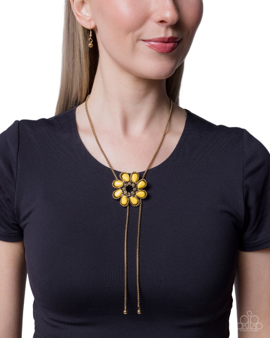 Stony Sashay - Yellow - Paparazzi Necklace Image
