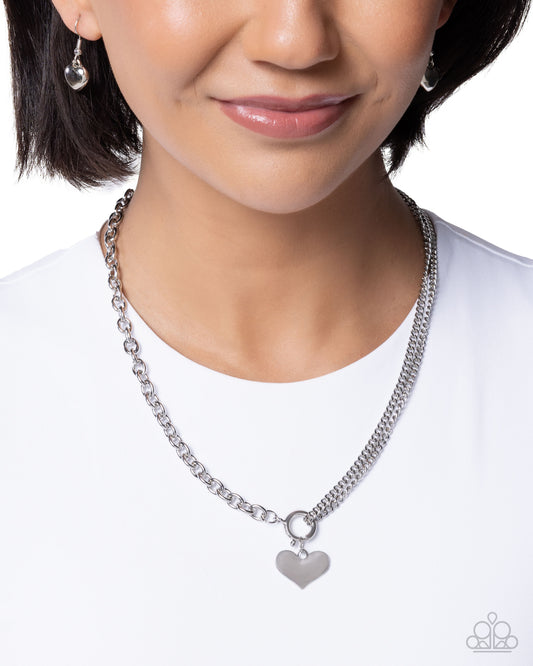 Cheerful Cupid - Silver - Paparazzi Necklace Image