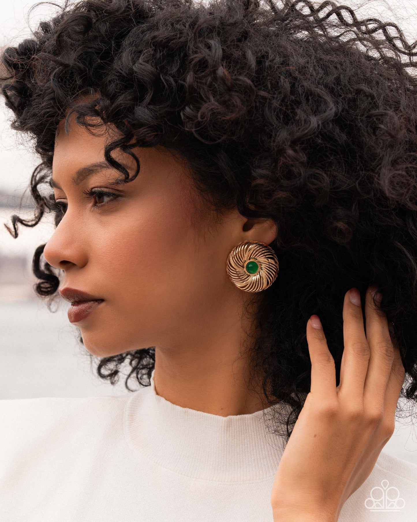 Stubborn Spirals - Green - Paparazzi Earring Image
