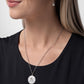 Flourishing Frame - White - Paparazzi Necklace Image