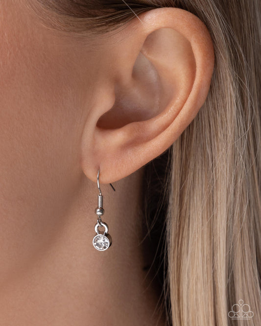 Flourishing Frame - White - Paparazzi Necklace Image