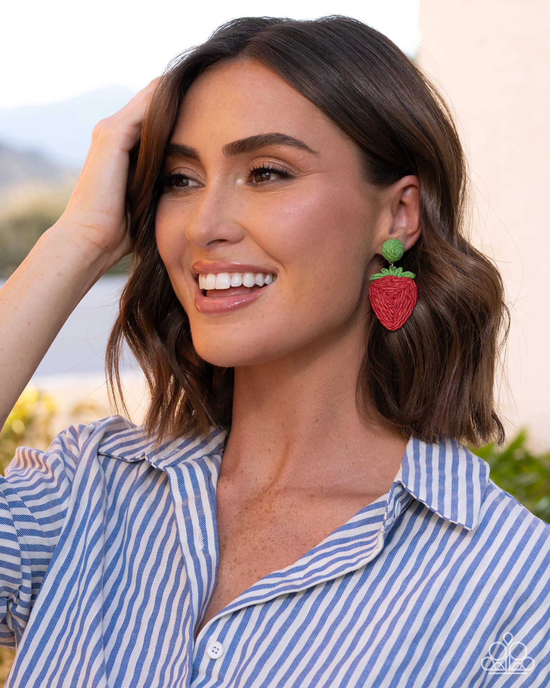 Strawberry Silhouette - Paparazzi Earring Image