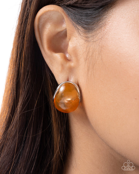 Glossy Gauge - Paparazzi Earring Image