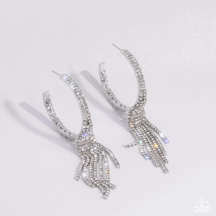 Paparazzi Earring ~ Jaw-Dropping Jubilee - white