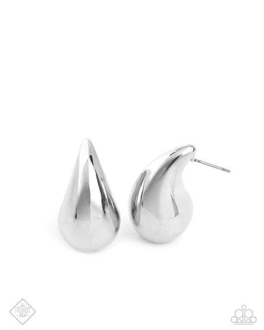 Paparazzi Earring ~ Raindrop Reveal - Silver