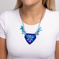 Paparazzi Necklace PREORDER ~ Scintillating Shield  - Blue