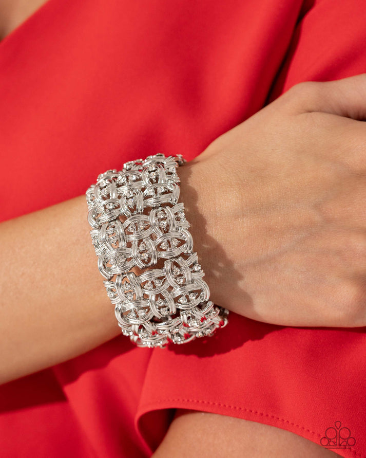 Paparazzi Bracelet ~ Woven Wardrobe - white