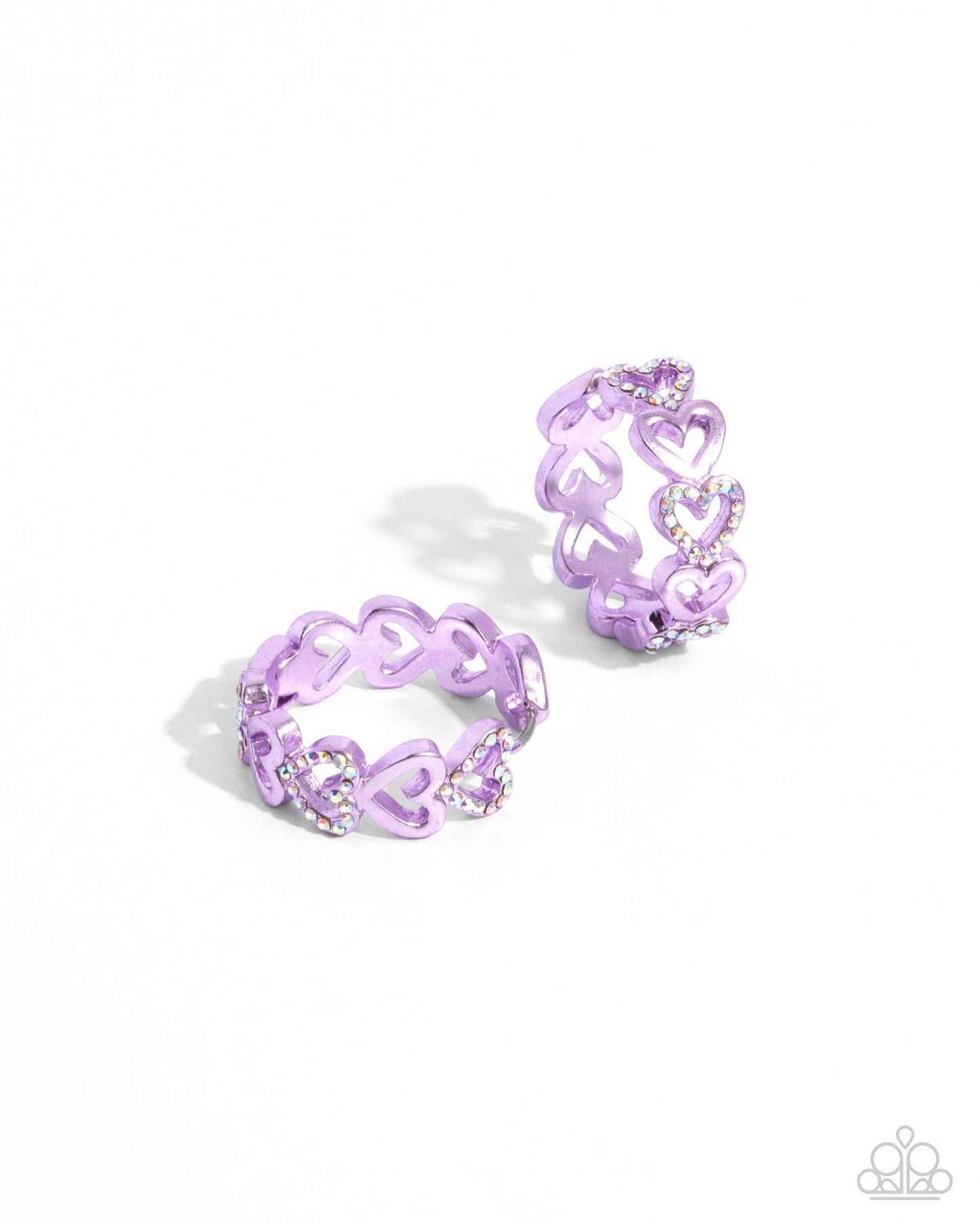 Paparazzi Earring ~ Historic Hearts - Purple