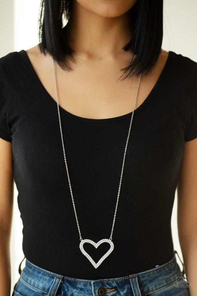 Paparazzi Necklace ~ Pull Some HEART-strings - White