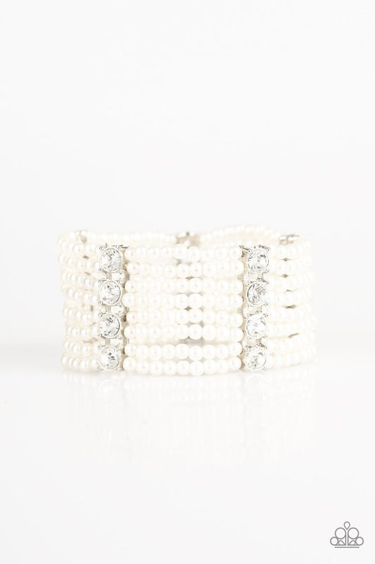 Paparazzi Bracelet ~ Get In Line - White