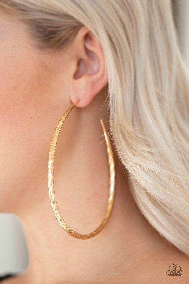 Paparazzi Earring ~ Fleek All Week - Gold