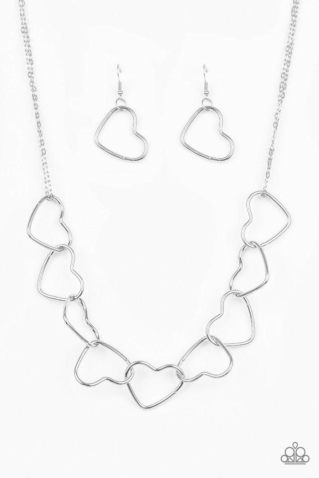 Paparazzi Necklace ~ Unbreak My Heart - Silver