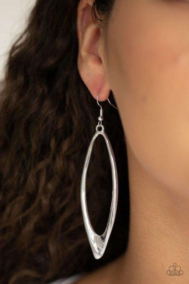Paparazzi Earring ~ Positively Progressive - Silver
