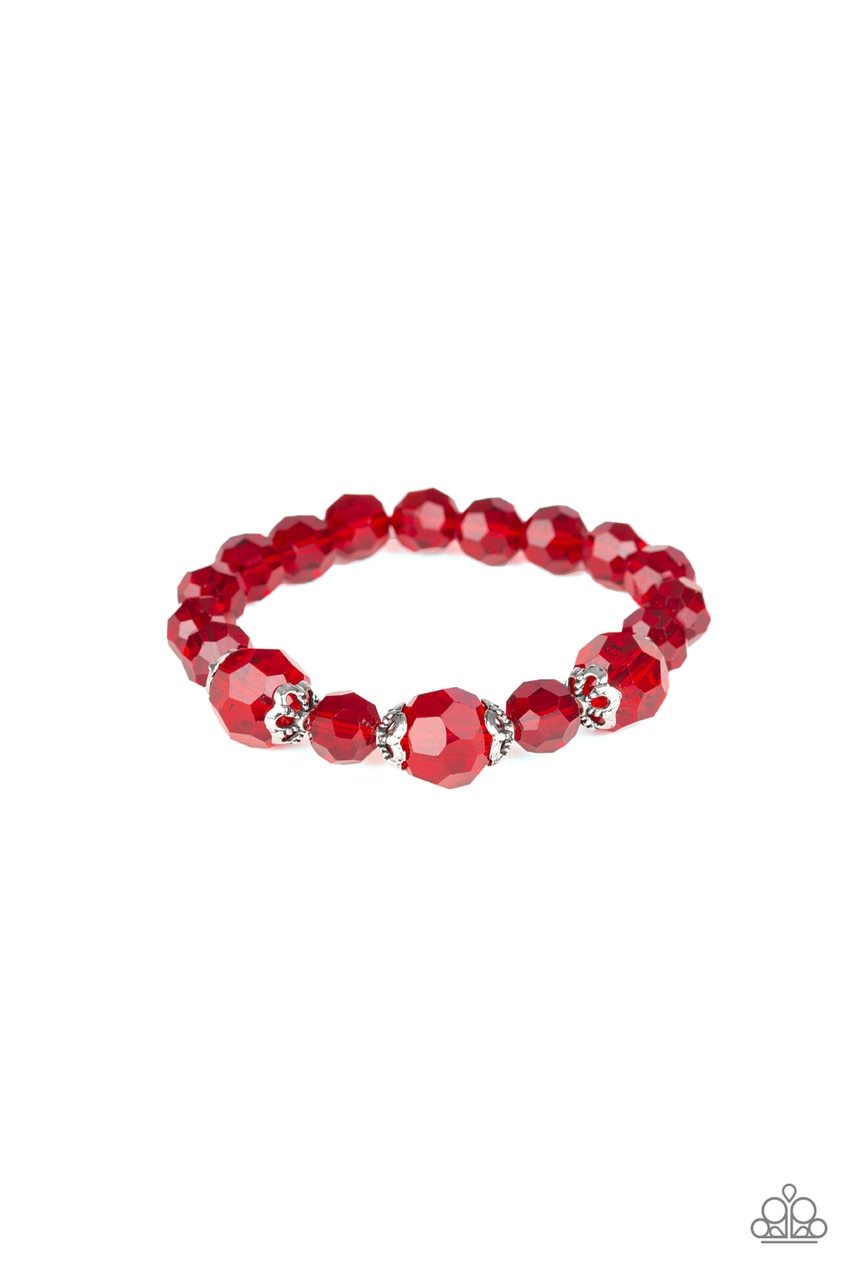 Paparazzi Bracelet ~ Crystal Collision - Red