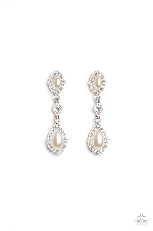 Paparazzi Earring ~ All-Glowing - White