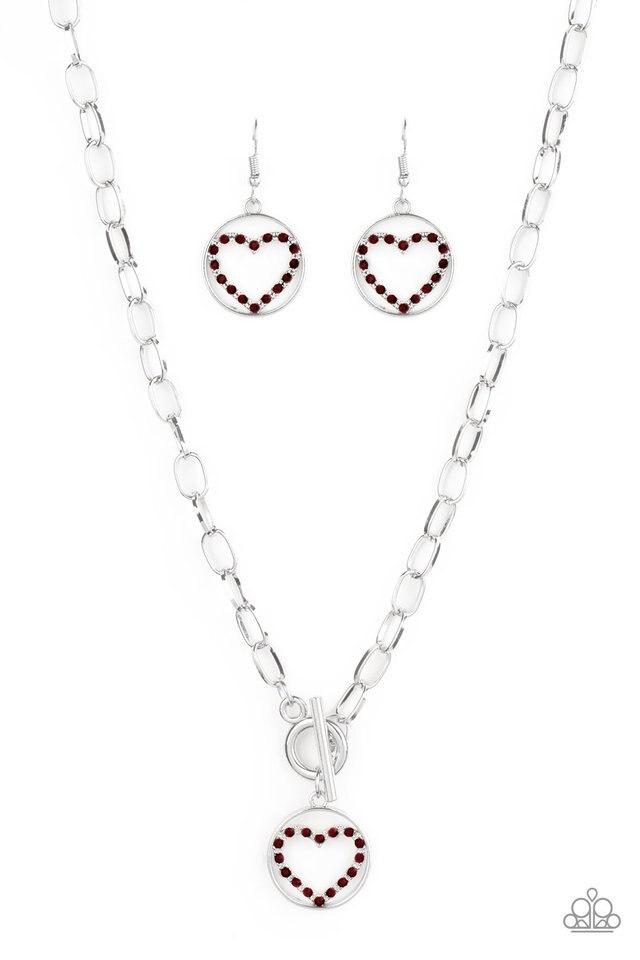 Paparazzi Necklace ~ With My Whole Heart - Red
