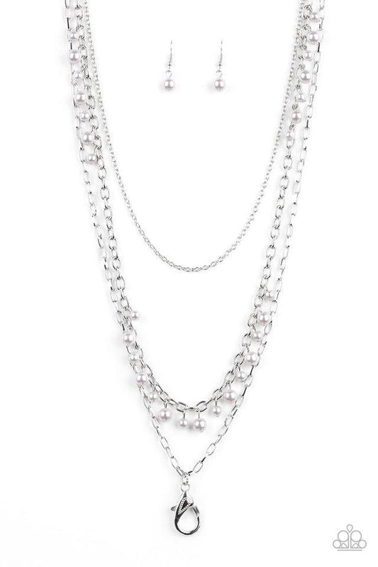 Paparazzi Necklace ~ Pearl Pageant - Silver