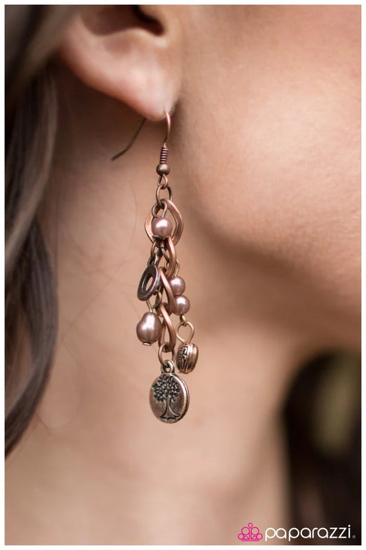Paparazzi Earring ~ Pure Bliss - Copper