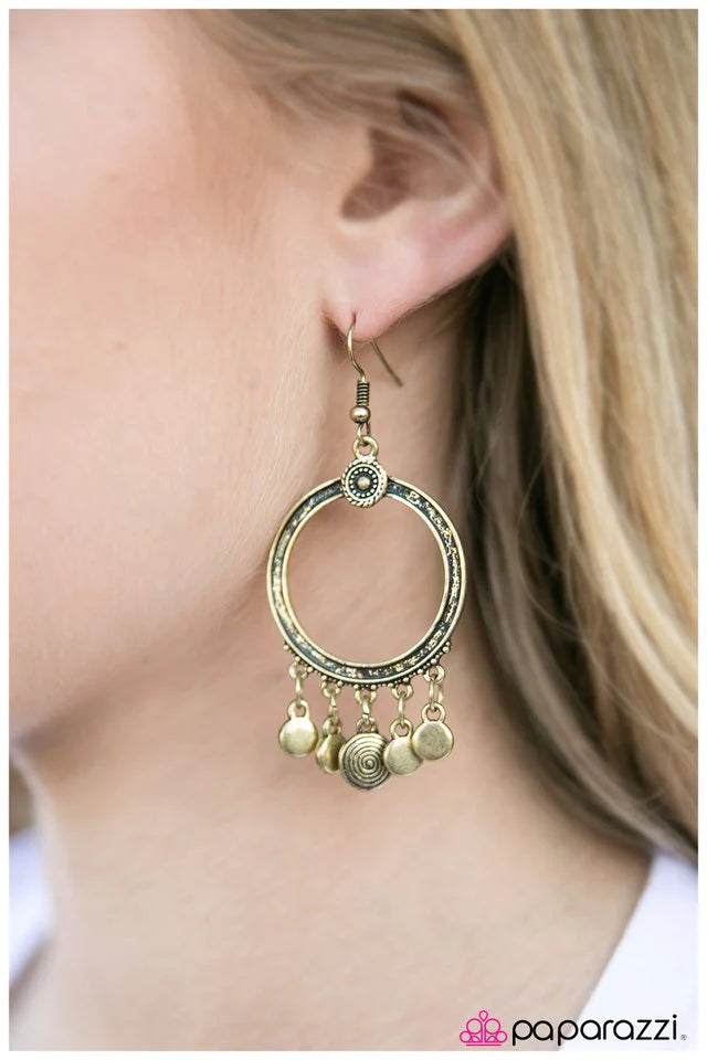 Paparazzi Earring ~ All Good Things - Brass