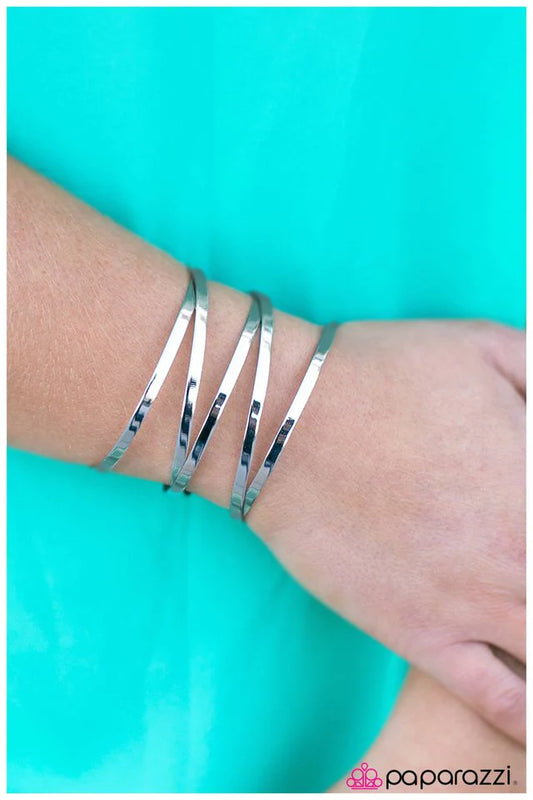 Paparazzi Bracelet ~ The Switchbacks - Silver