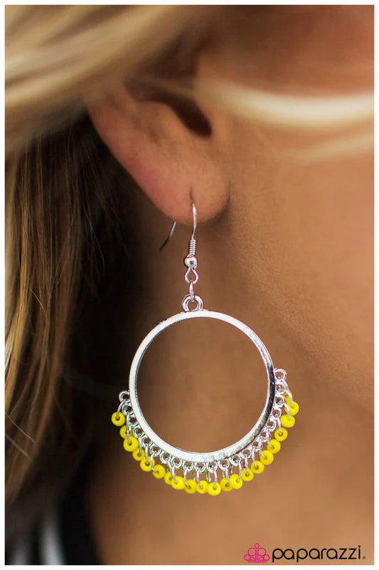 Paparazzi Earring ~ I Want Candy - Yellow