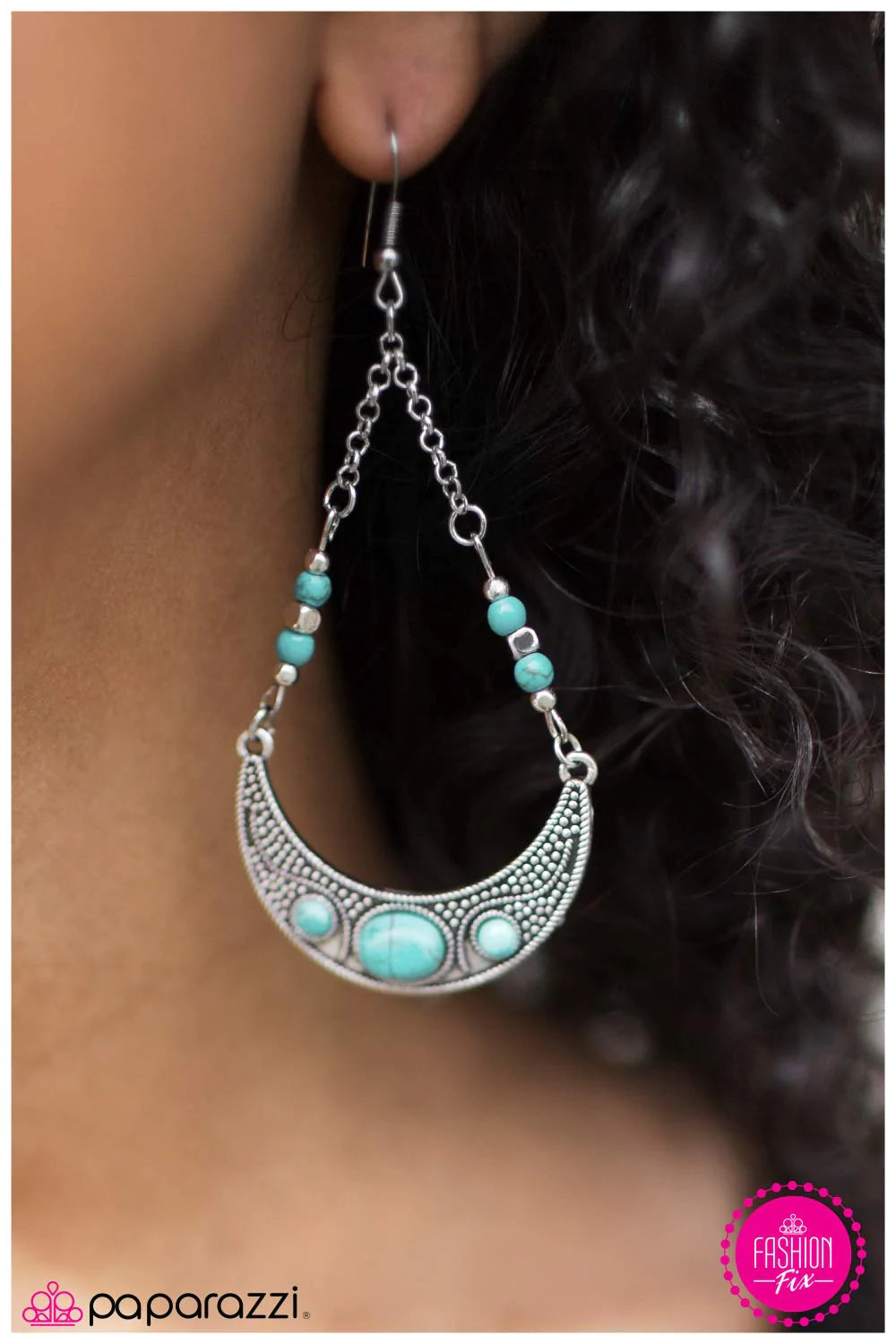Paparazzi Earring ~ Not A Moment Too MOON  - Blue
